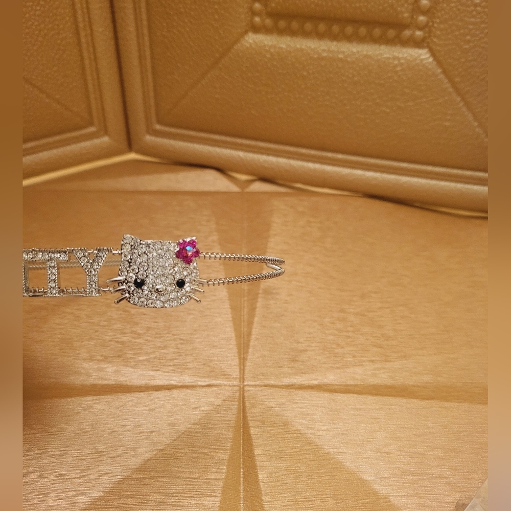 Kitty Silver Rhinestone Headband - Picture 2 of 3